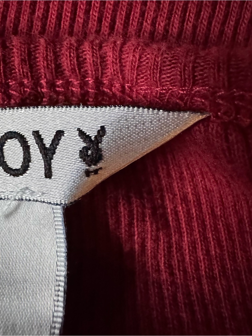 True Vintage Y2K PLAYBOY Ribbed Split V-Neck Bunny Logo Baby Tee Medium - Picture 8 of 8